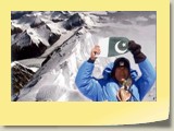 Nazir Sabir on the Everest mountain, first pakistani to summit the everest.